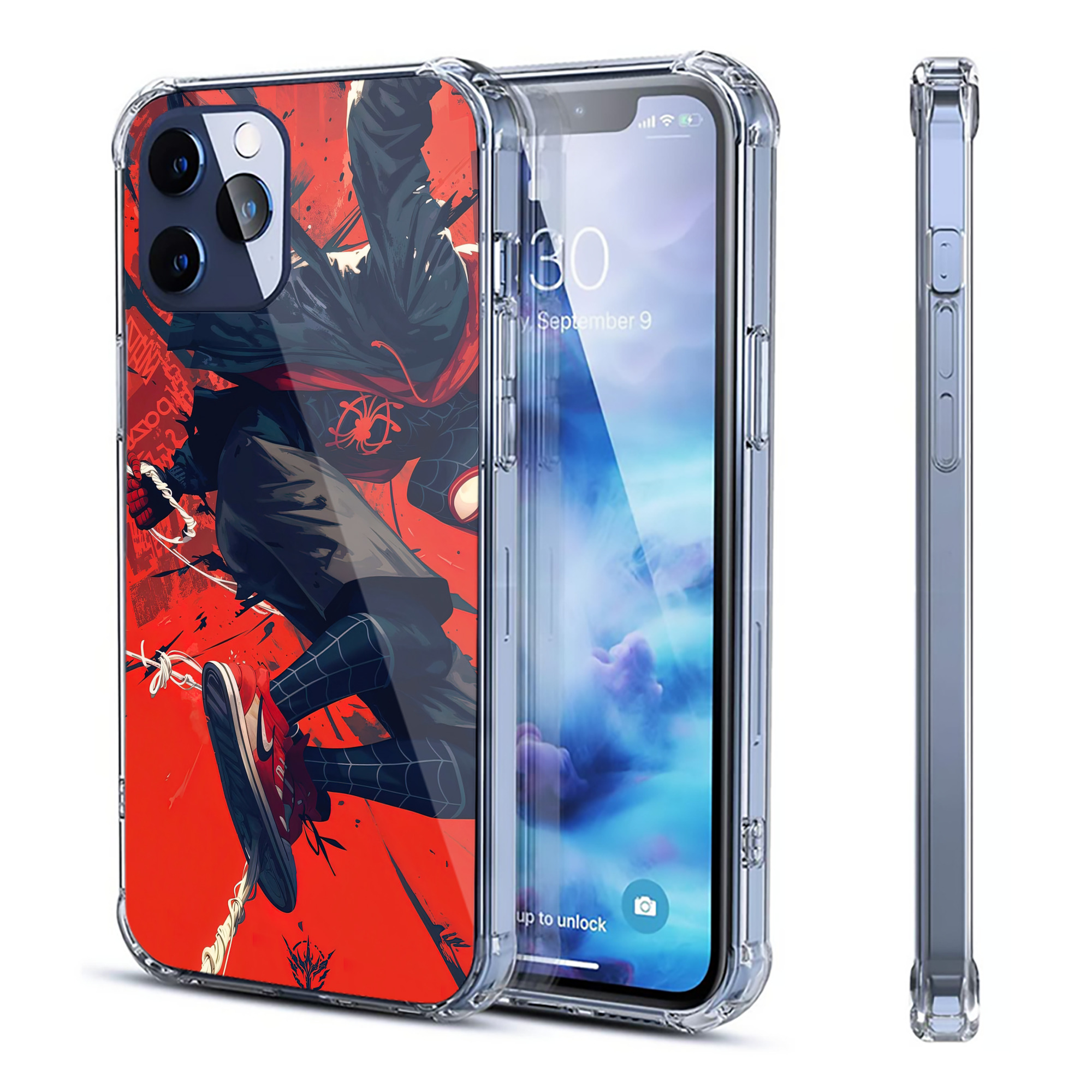 （画像用） Spider Man スパイダーマン 【iPhone 12シリーズ対応】透明スマホケース（クリアソフトケース）